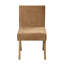 Ensemble de 2 chaises d'appoint en chenille et chêne chocolat Zoey