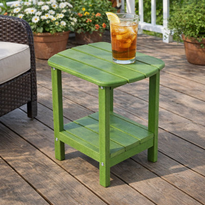 Table d'appoint double HDPE pour patio, terrasse, porche