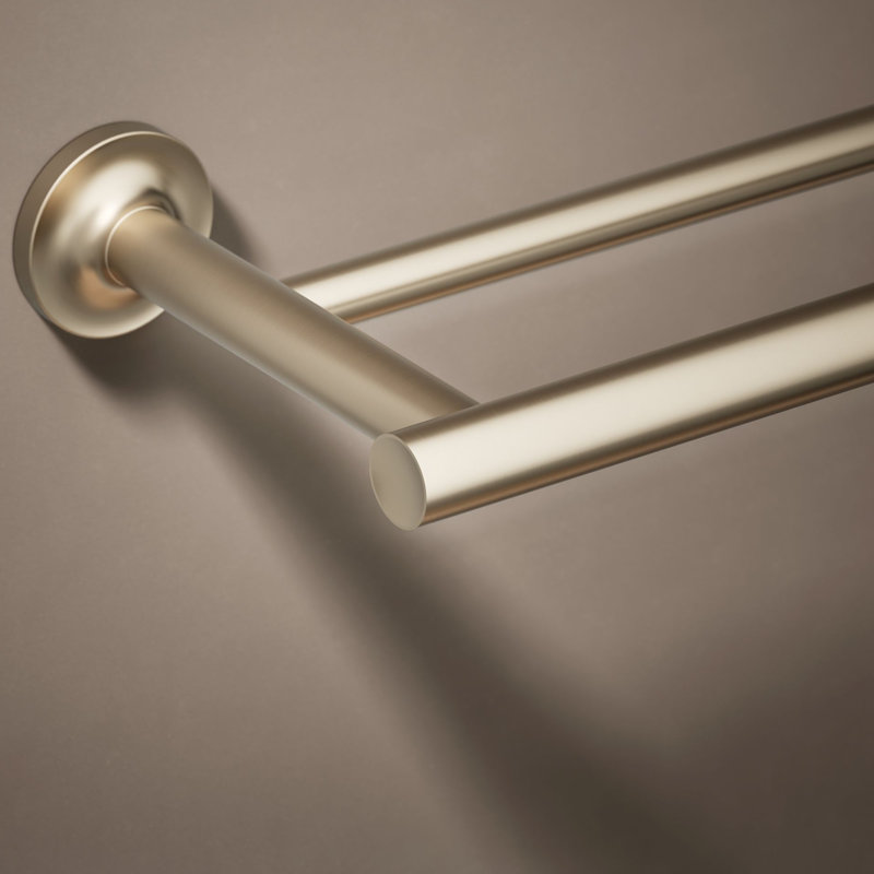 Purist® Double 24" Wall Mounted Towel Bar, Vibrant Brushed Bronze