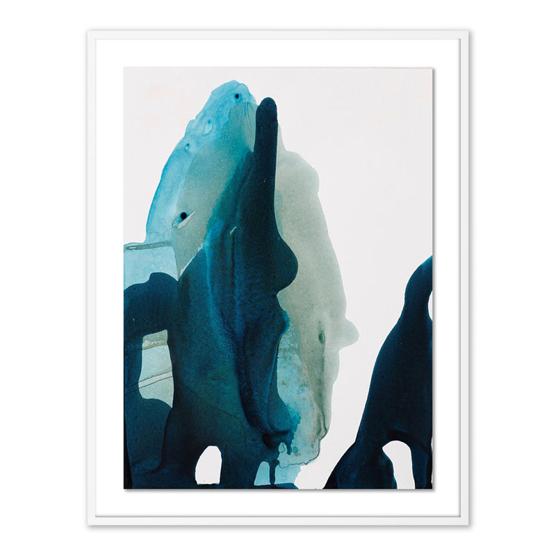 Blue Abyss IV Painting by Kim Whiteside, White, 48" H x 37" W x 2.5" D