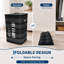 40 x 30 x 60 cm Square Laundry Basket with Lid, Collapsible Bamboo Hamper with Carry Handles and Reinforced Frame, Space Saving Washing Storage Bin for Bedroom and Bathroom, Yellow-1504486364-1504486366