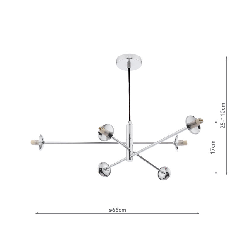 6 - Light Pendant, Polished Chrome