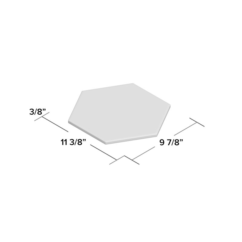 Turner 10" Hexagon Concrete Look Porcelain Floor & Wall Tile (10.76 sq. ft.), Dark Gray