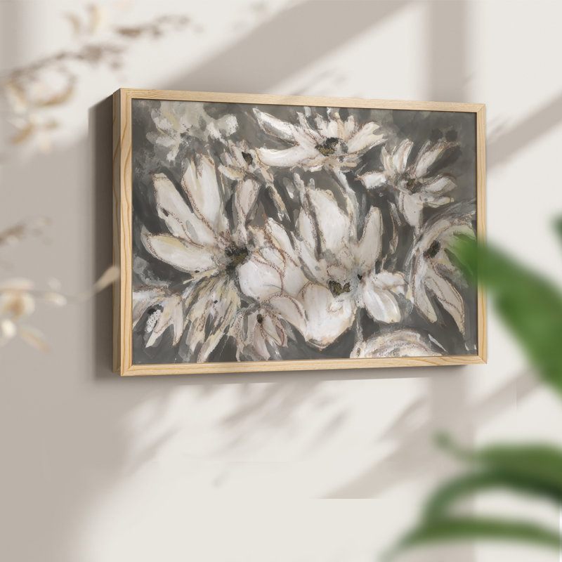 Embellished Magnolia I -Framed Print - Restickable, 8" H x 10" W, Natural