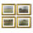 Vintage Landscape L  -4 Piece Set of Framed Prints