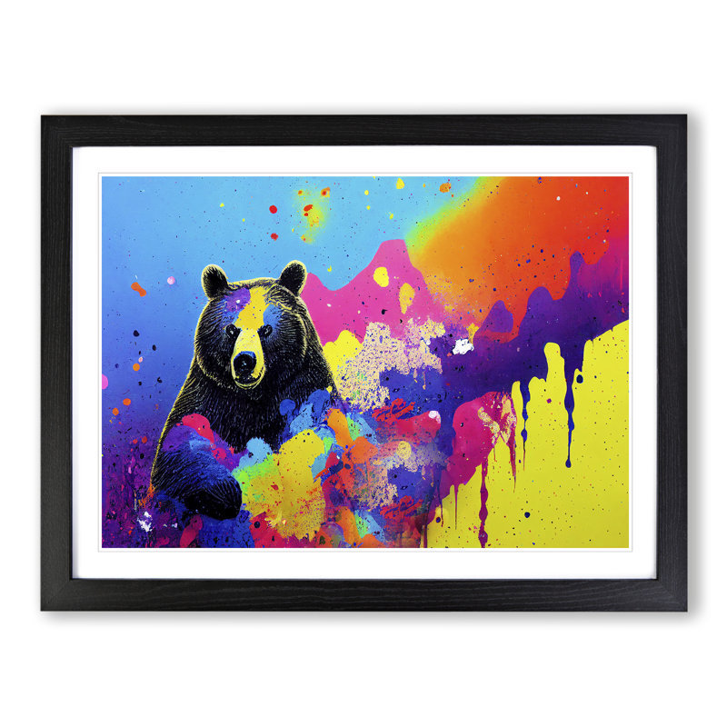 Bear Paint Splash Vol.6 - Framed Print, Black, 25cm H x 34cm W x 2cm D