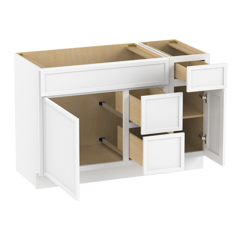 Base de meuble-lavabo simple 48 po seulement, Blanc