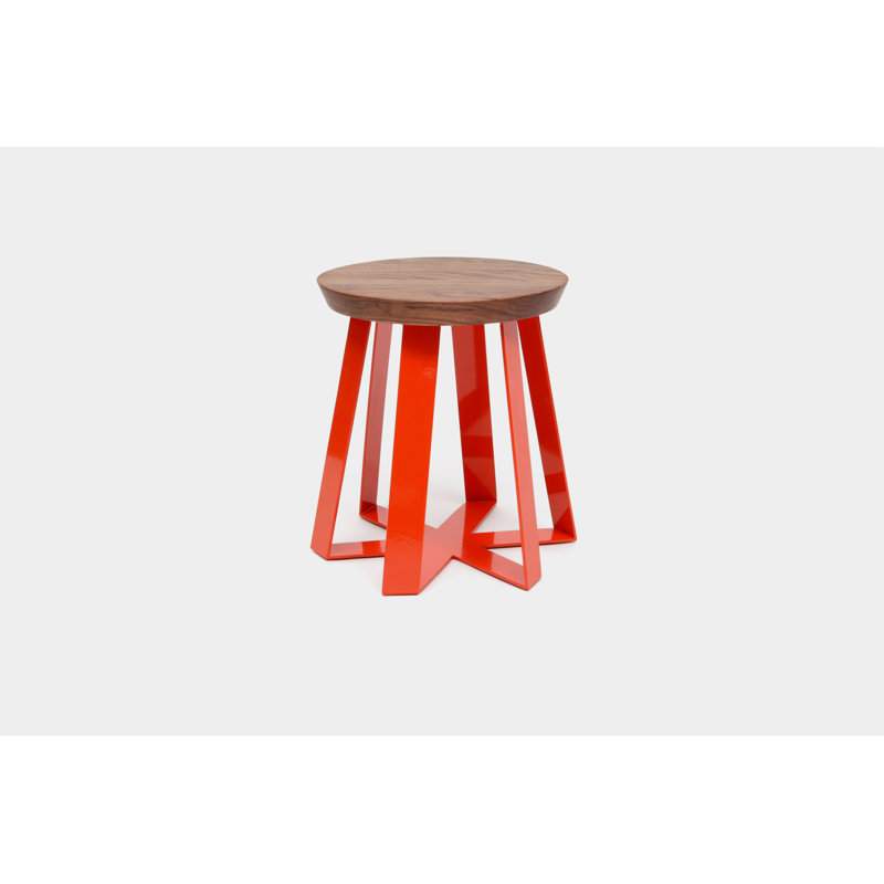 ARS Accent Stool, Orange, Walnut