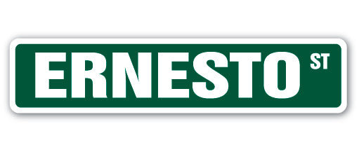 Ernesto Street Sign Heavy Duty Plastic 4" X 18"