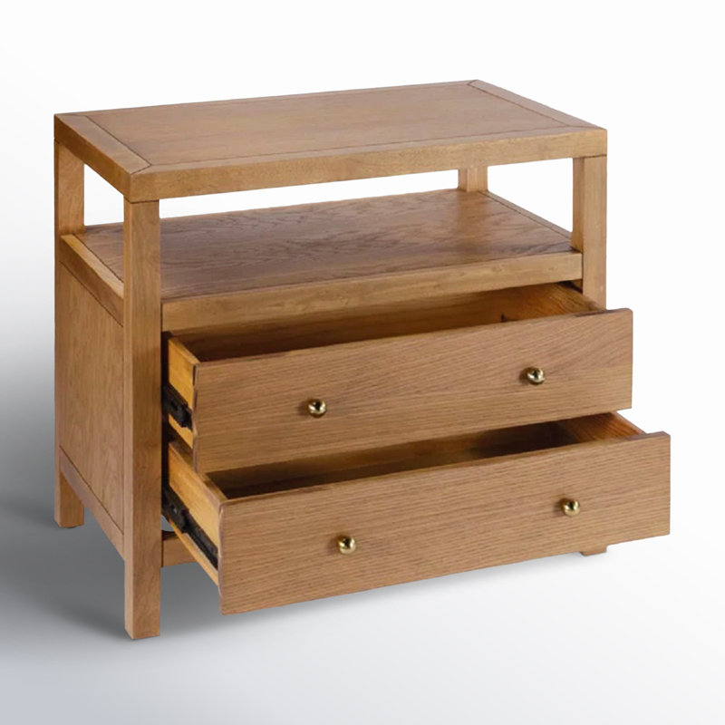 Celine 28" 2-Drawer Nightstand, Natural