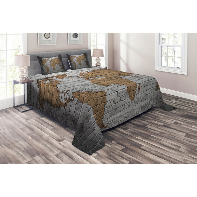 Eclectic Polyester Coverlet, Brown