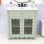 Meuble-lavabo de salle de bain avec lavabo, portes en verre trempé et rangement à fermeture en douceur-2053519861