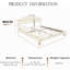 Lit plateforme Queen Size avec tête de lit réglable, revêtement en lin, style moderne et épuré, beige