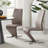 Edzard Chrome & White High Gloss Dining Table Set with 4 Luxury Faux Leather Dining Chairs-987743238