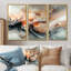 «Abstract Geode Grey Marble River Shape I», ensemble d'art mural mural en marbre-107212953-107212958