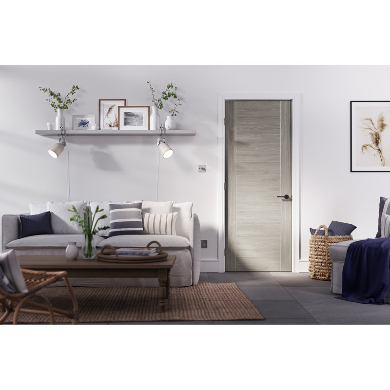 Vancouver Laminate Light Grey Internal Fire Door, 198.1cm H x 76.2cm W x 4.4cm D