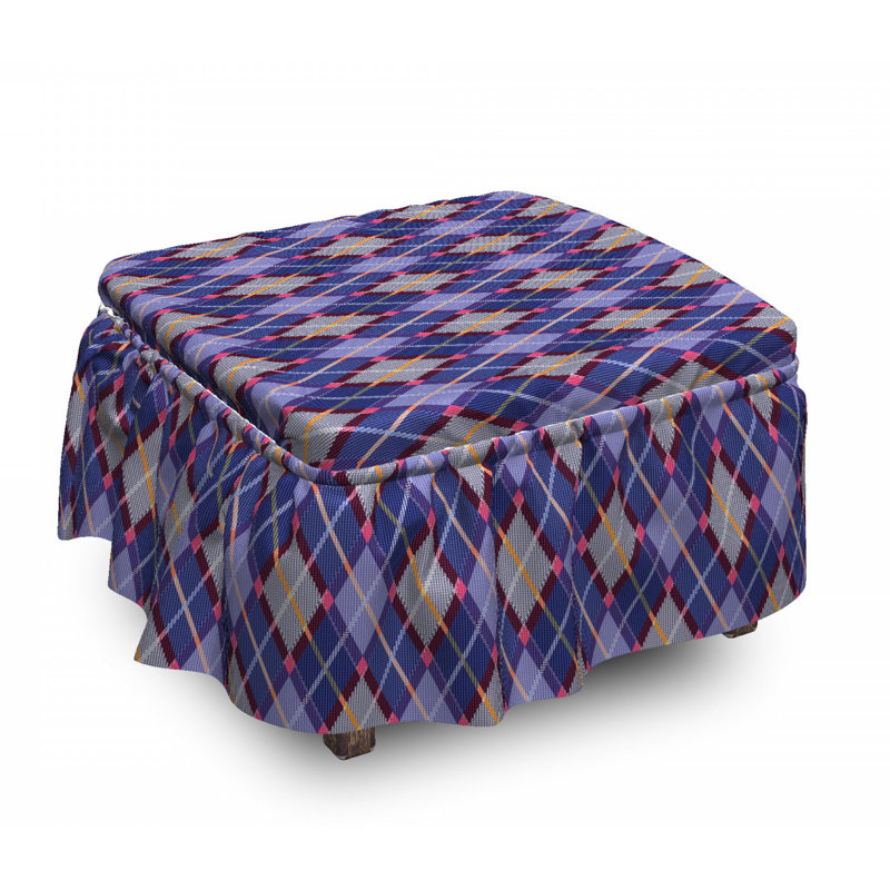 Housse pour repose-pieds rhombic tartan