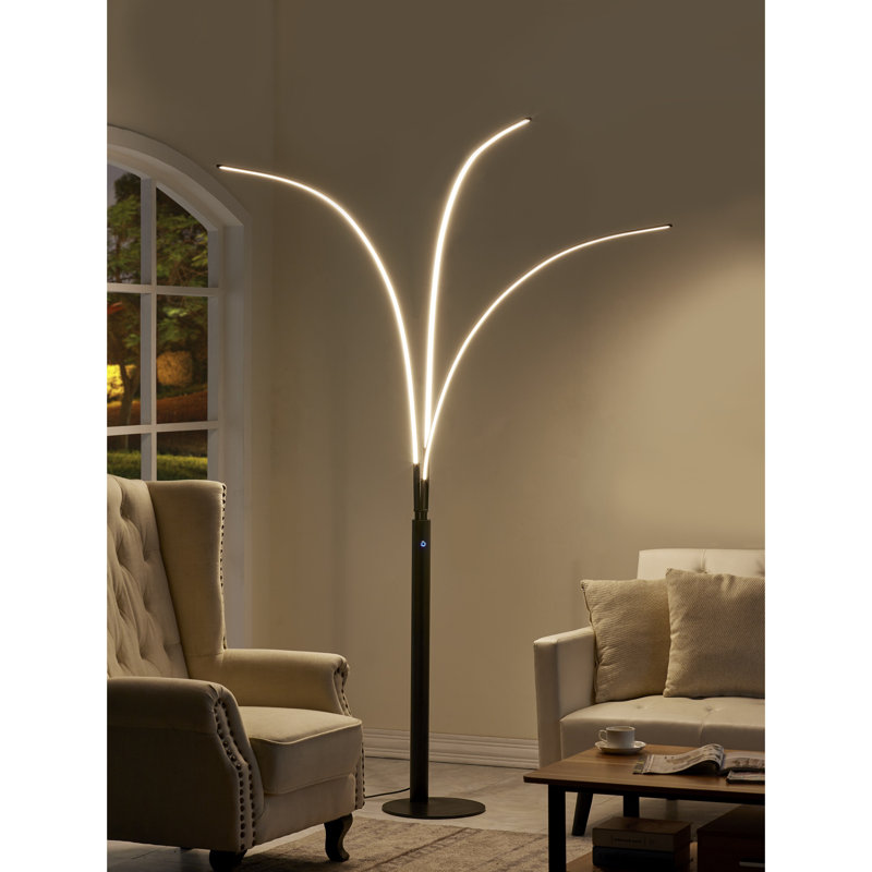92'' LED Tree Floor Lamp, Black
