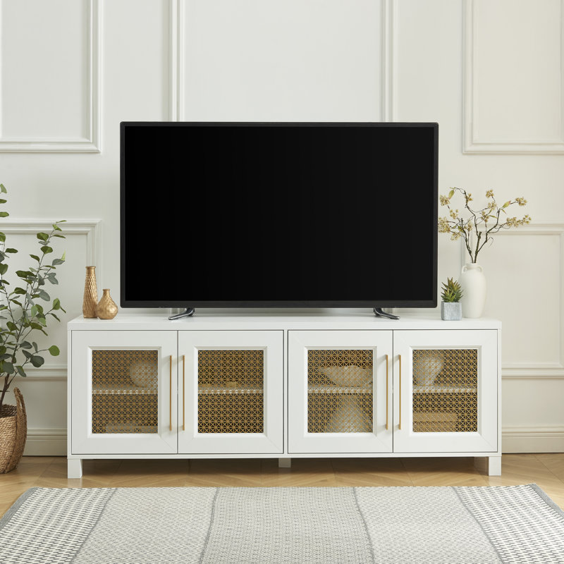 Crédence de rangement l 69,5 po Beene, Blanc