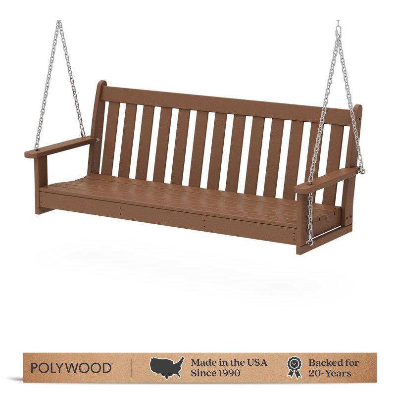 POLYWOOD Vineyard 60.5" Porch Swing, Teak