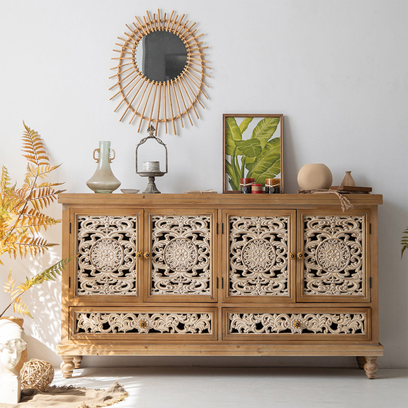 Brown Solid Wood Shoe Cabinet