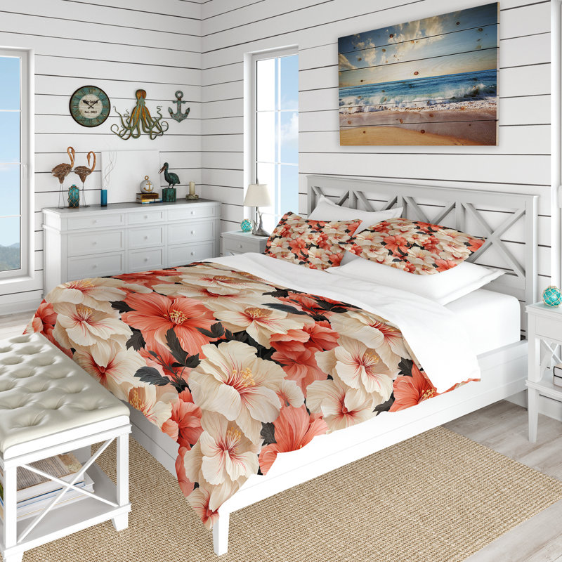 Ensemble de housse de couette Tropical Whisper, Housse de couette pour très grand lit et 2 très
