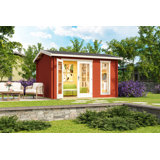 1 abri de jardin en bois massif 13 pi x 11,5 pi Technoflex Chic-Sheds Banff avec 1 porte double et 1 fenêtre