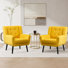 Tufted Upholstered Wide Back Armchair(Set of 2)