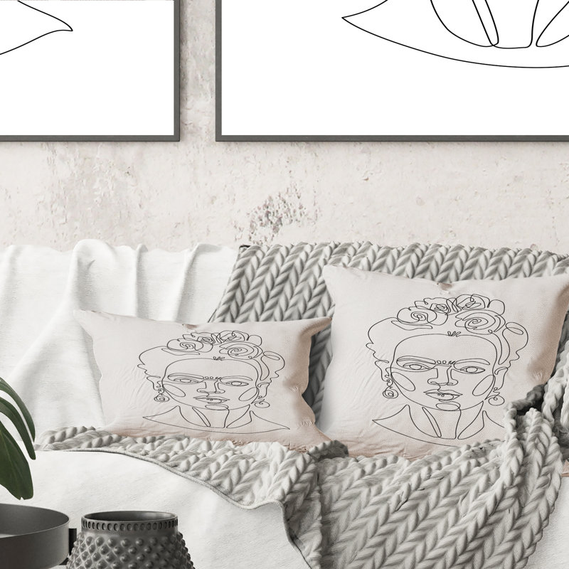 Coussin Frida Kahlo, 16 po x 16 po