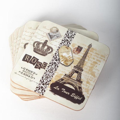 Sous-verres, Paris, ensemble de 6