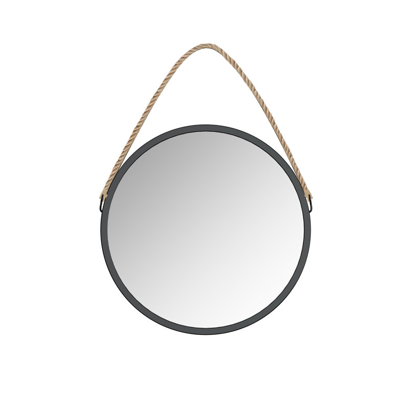 Miroir mural rond Beker, Noir