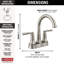 Robinet de salle de bain central SAYLOR avec ensemble de drain, robinet de lavabo à 2 poignées-74993298