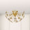 Esteracae 3 Light 24.5in x 15.5in Semi-Flush Mount in White Luster with Clear Radiance Crystals