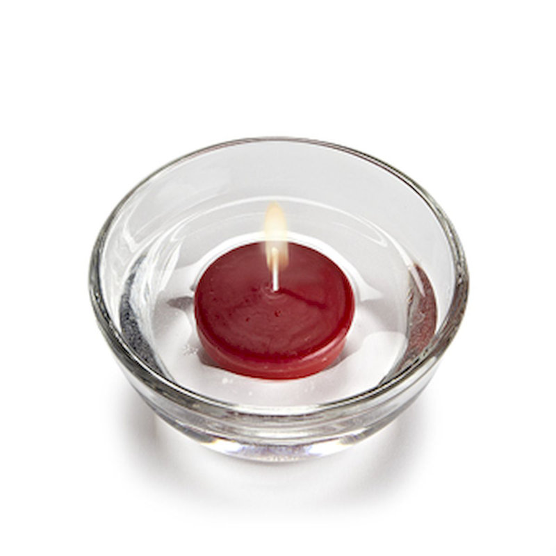 Ensemble de 6 bougies flottantes rondes, Rouge, 6