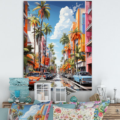 " City Miami Popart I " Mixed Media Print