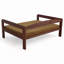 Lit pour chien surélevé Ayra, bois massif, matelas moka, finition noire, petit-94890093-94890087