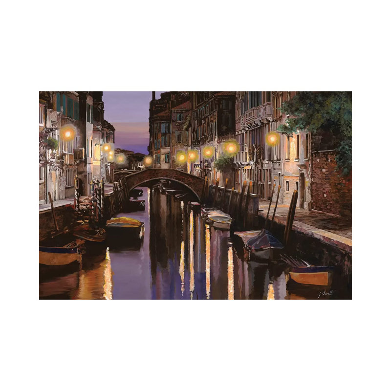 «Venezia Al Crepuscolo» par Guido Borelli, reproduction d'art sur toile tendue, H 26 po x l 40 po x 1,5 po