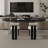 Black+Clear Oval Solid Wood+Acrylic desks-108303954
