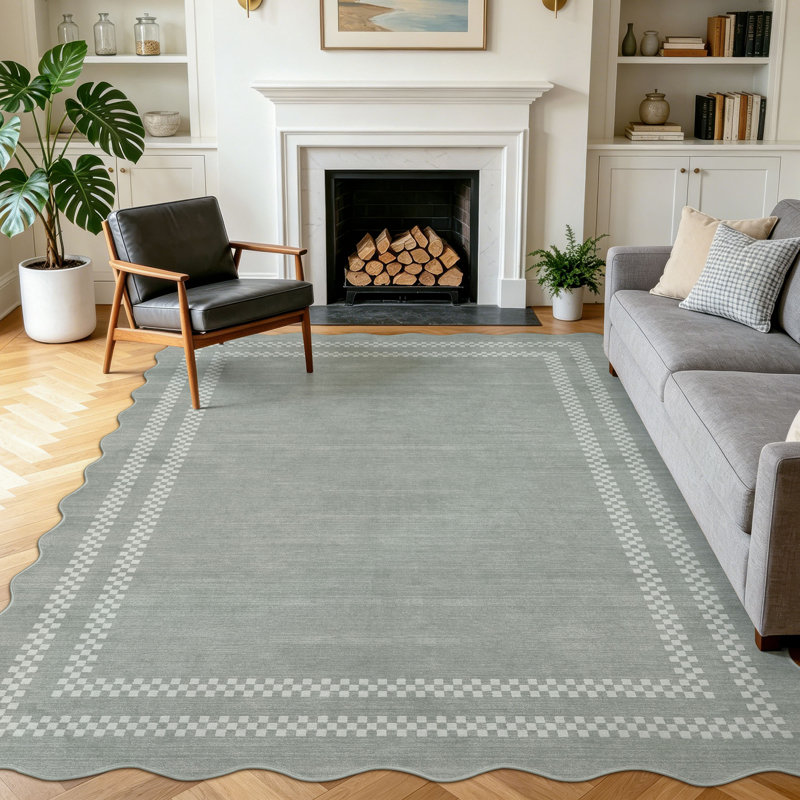 Machine Woven Machine-Washable Non-Slip Indoor Area Rug, Grey, Rectangle 8' x 10'