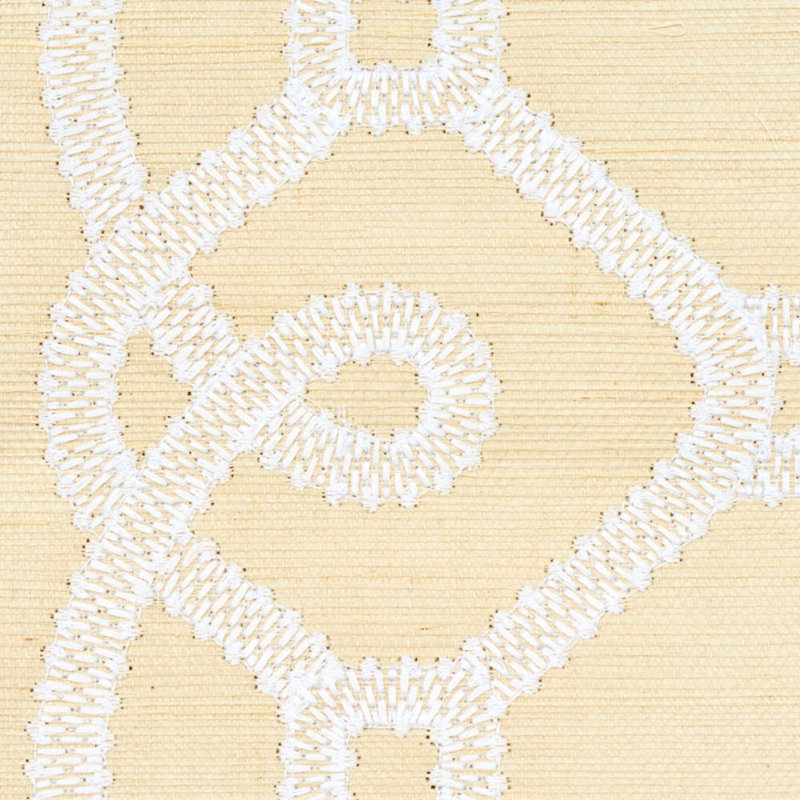 Ziz Embroidered Sisal Wallpaper, Neutral