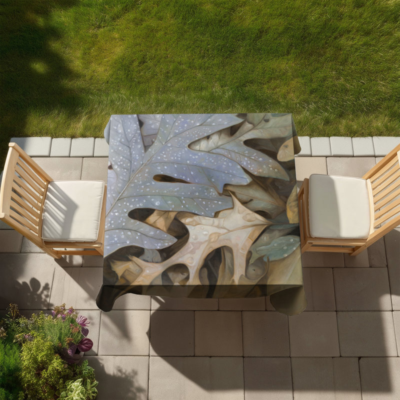 Autumn Leaves Floral Botanical Tablecloth Brown Indoor/Outdoor