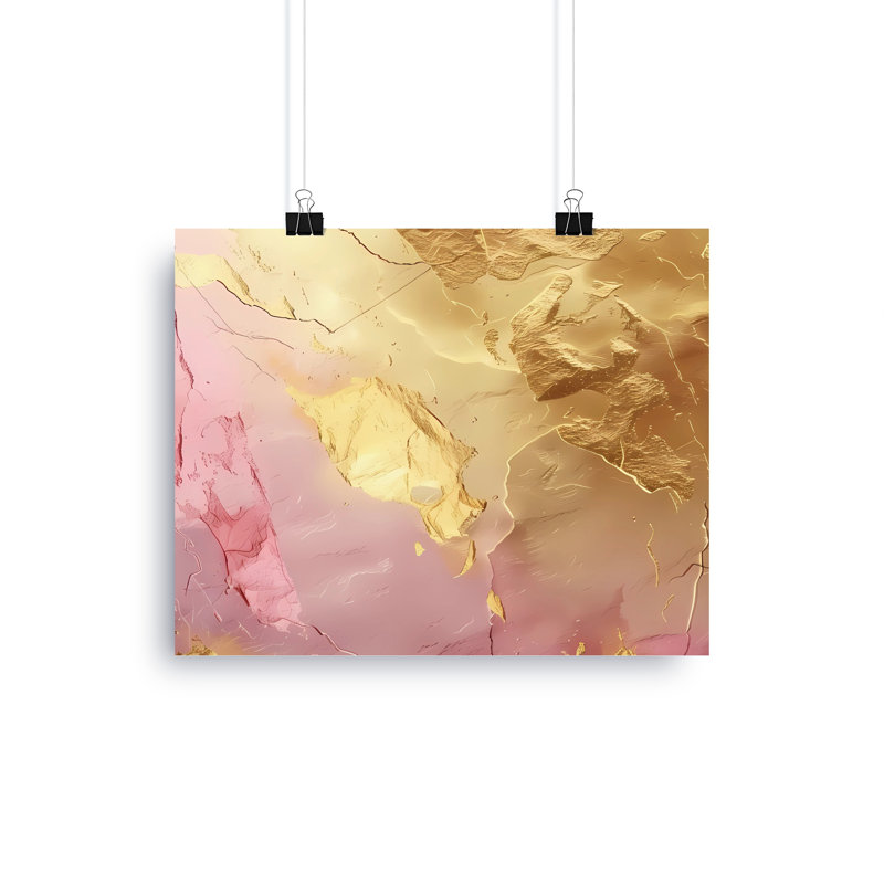 Abstract Wall Art, Metallic Gold Canvas, Flowing Print, Modern Home Decor, Wrapped Canvas Art, Horizontal Vertical Art