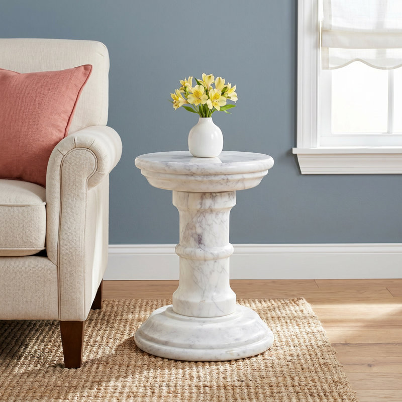Esparquy Marble Top End Table