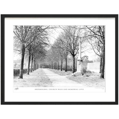 Broxbourne, Church Walk And Memorial C1955 by Francis Frith - Single Picture Frame Print