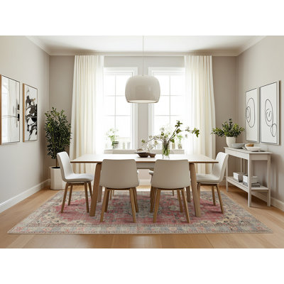 Tapis oriental en laine rouge / brun clair