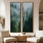 Grand ensemble d'art mural sur toile encadrée - Forêt de pin brumeux, impression de paysage de montagne vert tranquille - 60 po x 20 po x 2 pièces-2082824184-2082824187
