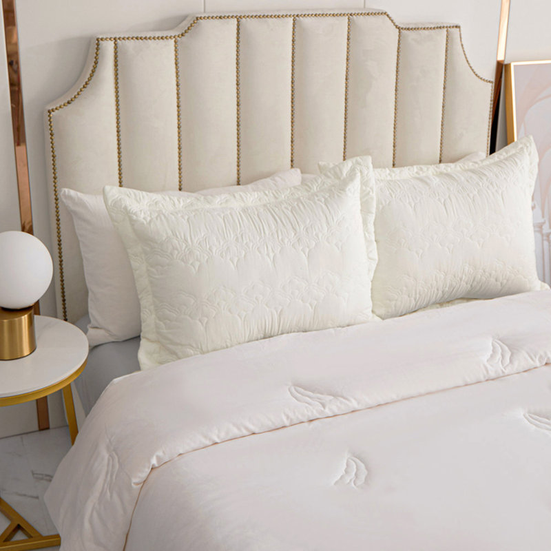 Quilted Pillow Shams for Beds (Cloud), Off White, 20" x 26"