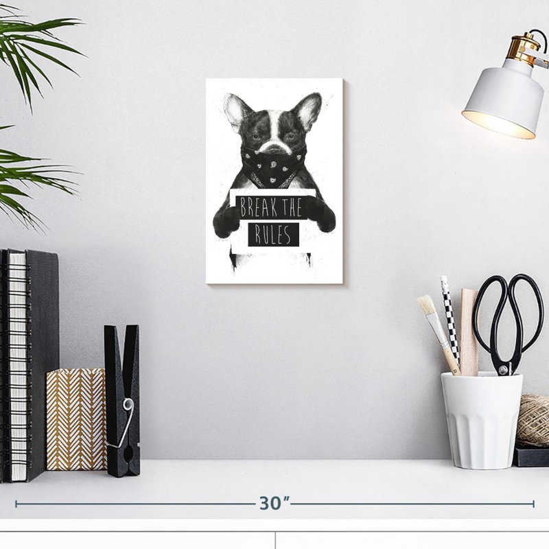 Chien rebelle blanc Tergel, H 12 po x l 8 po