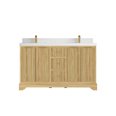 60'' Double Bathroom Vanity with Quartz Top