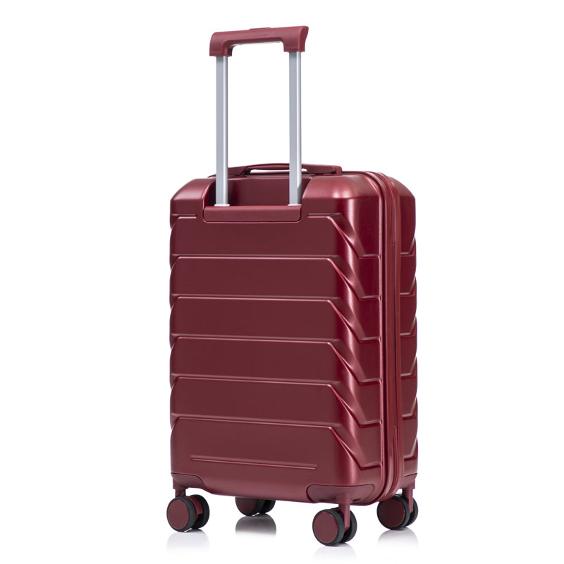 20 Inch Abs Hard Shell Checked Luggage Scratch Resistant With 4 Spinner Wheels & Combination Lock